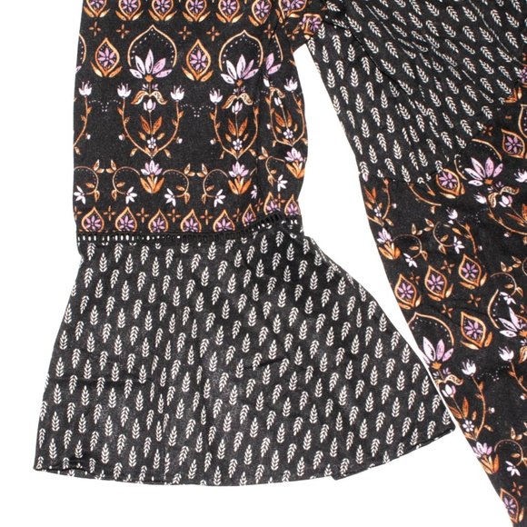 Style & Co Womans Plus Size 3X Bohemian Design Bell Sleeve Blouse Top Tassles - Picture 6 of 6